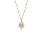 Circle Aquamarine Necklace in 925 Sterling Silver with 18K Gold Plating - Image 3