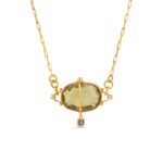 Oval Citrin Necklace in 925 Sterling Silver Gold Plated