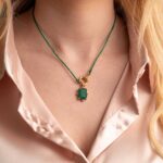 Green Onyx Necklace in 925 Sterling Silver Gold Plated - Image 2