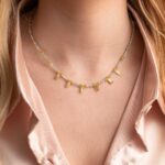 Amazonite Beads Necklace in 925 Sterling Silver Gold Plated - Image 2