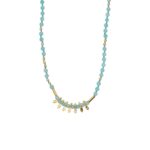Apatite Beads Necklace in 925 Sterling Silver Gold Plated