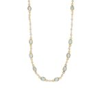 Blue Topaz Necklace in 925 Sterling Silver 18K Gold Plating