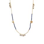 Lapis Beads Necklace in 925 Sterling Silver Gold Plated
