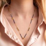 Lapis Beads Necklace in 925 Sterling Silver Gold Plated - Image 2
