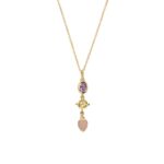 Gemstone Necklace in 925 Sterling Silver Gold Plated