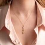 Gemstone Necklace in 925 Sterling Silver Gold Plated - Image 2