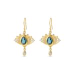 Evil Eye London Blue Topaz Earrings in Sterling Silver