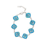 Multi Meander Bracelet with Ocean Blue Details in Stainless Steel
