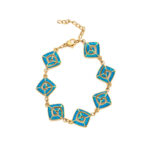 Multi Meander Bracelet with Ocean Blue Details in Stainless Steel - Image 3