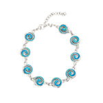 Multi Spiral Bracelet with Ocean Blue Details in Stainless Steel - Image 3