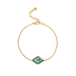 Meandros Bracelet with Ocean Blue Details in Stainless Steel - Image 3