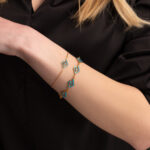 Multi Greek Key Bracelet with Ocean Blue Details in Stainless Steel - Image 2