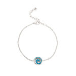 Spiral Bracelet with Ocean Blue Details in Stainless Steel