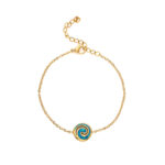 Spiral Bracelet with Ocean Blue Details in Stainless Steel - Image 3
