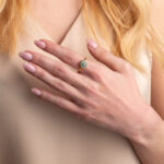 Spiral Ring with Ocean Blue Details in Stainless Steel - Image 2