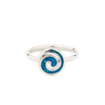 Spiral Ring with Ocean Blue Details in Stainless Steel - Image 4