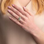 Greek Key Meander Ring with Ocean Blue Details in Stainless Steel - Image 2