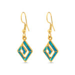 Meander Earrings with Ocean Blue Details in Stainless Steel - Image 3