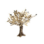 Gold Olive Tree Sculpture – Decorative Tabletop Accent