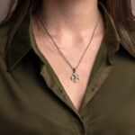 Gerochristo - Byzantine Cross Pendant Sterling Silver with Crystal - Image 2