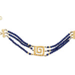 Greek Key Bracelet with Three Layers of Semi-Precious Stones