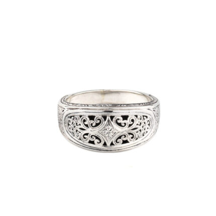 Gerochristo - Iris ring in Sterling Silver with Turquoise Copper