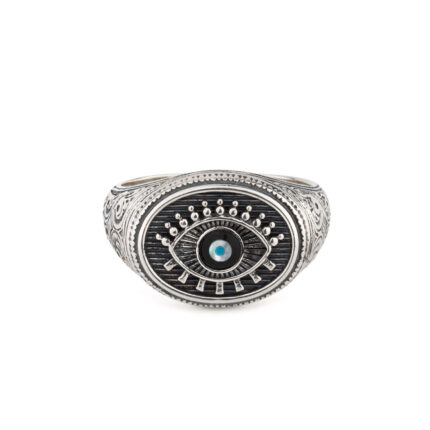 Gerochristo Evil Eye Talisman Ring in Sterling Silver