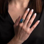 Gerochristo - Aegean colors Parallelogram Ring with Gemstones - Image 2
