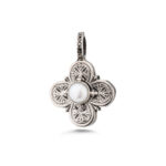 Gerochristo - Byzantine Cross Pendant with Pearl