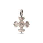 Gerochristo - Byzantine Cross Pendant in Sterling Silver with Blue Crystal - Image 3