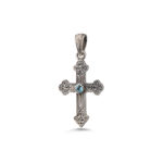 Gerochristo - Cross Pendant in Sterling Silver with Crystal