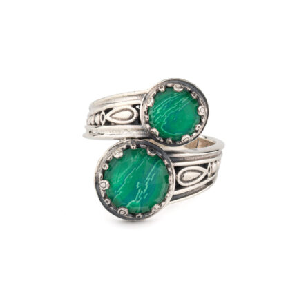 Gerochristo Double Ring with Malachite Stone