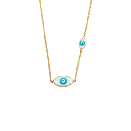 Evil Eyes Necklace in Stainless Steel