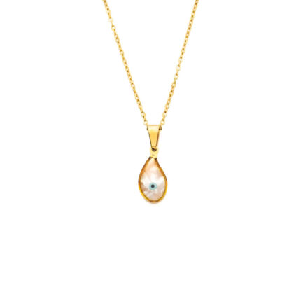 Evil Eye Good Luck Necklace in Stainless Steel