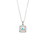 Square Evil Eye Lucky Necklace in Stainless Steel - Image 5