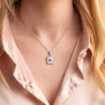 Square Evil Eye Lucky Necklace in Stainless Steel - Image 7