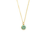 Spiral Necklace with Ocean Blue Details in Stainless Steel