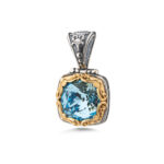Crystal Pendant in 925 Sterling Silver and Gold Plated