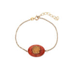 Goddess Athena Bracelet with Coral Stone