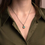 Gerochristo - Small Round Pendant is Sterling Silver with Doublet Gemstone - Image 2