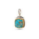 Gerochristo - Iris square pendant in Sterling Silver with Gemstone - Image 3