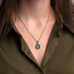 Gerochristo - Iris square pendant in Sterling Silver with Gemstone - Image 2