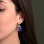 Gerochristo - Iris Rectangular earrings in Sterling silver with Doublet Gemstones - Image 2