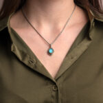 Gerochristo - Semeli Oval Pendant in Sterling silver with Doublet Gemstone - Image 2