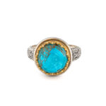 Gerochristo - Iris ring in Sterling Silver with Turquoise Copper