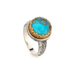 Gerochristo - Iris ring in Sterling Silver with Turquoise Copper - Image 3