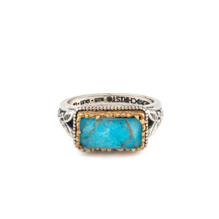 Gerochristo Rectangular Ring with Doublet Stone