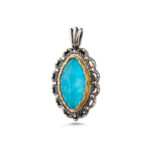 Gerochristo - Penelope Pendant in Sterling Silver with Turquoise