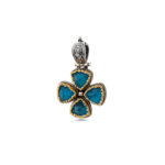 Gerochristo – Dione mini Cross in Sterling Silver with Doublet Stone