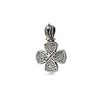 Gerochristo – Dione mini Cross in Sterling Silver with Doublet Stone - Image 5